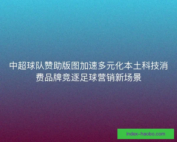 中超球队赞助版图加速多元化本土科技消费品牌竞逐足球营销新场景 中超球队赞助版图加速多元化本土科技消费品牌竞逐足球营销新场景